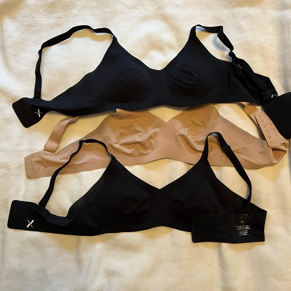 Knix size 1 padded V-neck bras, set of three